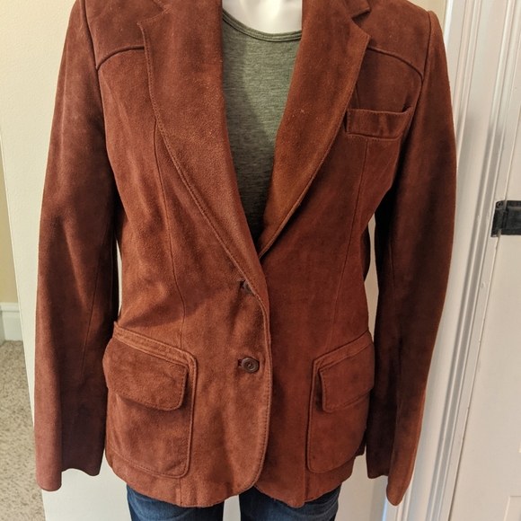 Vintage Berman's reddish brown leather blazer. - Picture 6 of 10